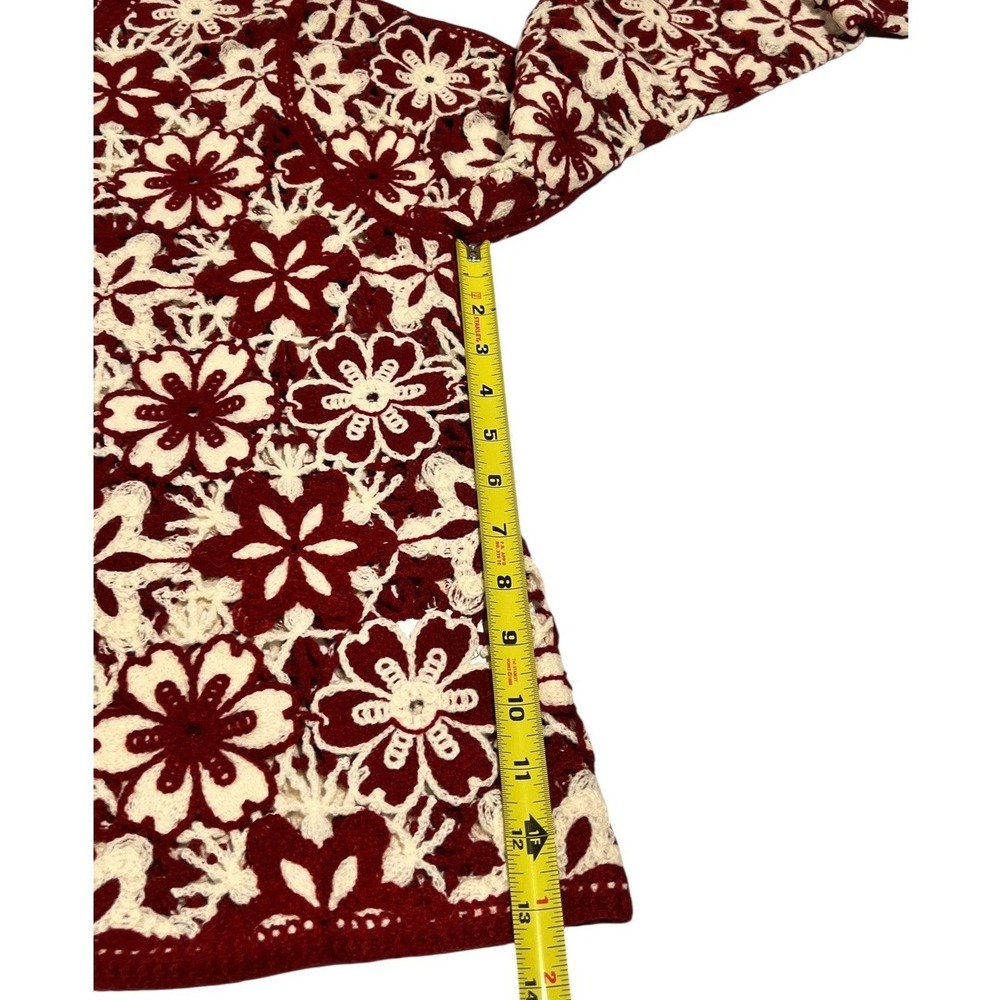 NWT Susan Graver Floral Crochet‎ Lace Button Front Cardigan S - Picture 6 of 13
